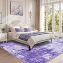 RELEANY Washable 9'x12' Abstract Area Rug for Living Room Purple