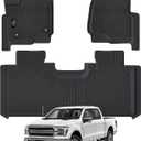Floor Mats Custom Fit for 2015-2025 Ford F150 Super Cab/Extended Cab (Not for SuperCrew Cab) All Weather TPE Rubber Floor Liners Anti-Slip Full Set for Ford F-150 SuperCab Accessories