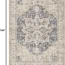 Tortania Area Rug Living Room Rugs - 10x12 Washable Boho Rug Vintage Oriental Distressed Farmhouse Large Thin Indoor Carpet for Living Room Bedroom Under Dining Table Home Office - Cream Blue