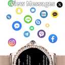 Elegant Women's Smart Watch with AI Voice Assistant, Calling, Breath Training and More Personalized Features for iOS and Android Devices, Rose Gold