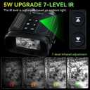 Night Vision Goggles, 4K Night Vision Binoculars, 8X Digital Zoom,7 Gear Infrared, 3''HD Screen Camera Built in 32GB Card to Save Photos & Videos for Camping, Hunting