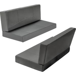 Barydat 2 Sets 40 Inch RV Dinette Cushions Replacement Camper Cushions RV Dinette Booth Seating Backrest with Memory Foam Camping Accessories for Campers Trailer Bed(Gray)