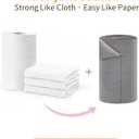 Microfiber Cleaning Cloth Rolls, 150 Tear-Away Sheets, Reusable & Washable, Lint-Free, Non-Scratch, Highly Absorbent Towel with Laundry Bag for Kitchen, Home, Car & Windows, Grey, 12 x 12 In, 150 pack