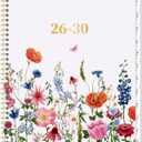 2026-2030 Monthly Planner - 5 Year Planner/Calendar, 2026-2030 Monthly Calendar Planners Spiral Bound, Jan. 2026 - Dec. 2030, 9" x 11", Twin-Wire Binding + Tabs + Pocket - Flowers (white)