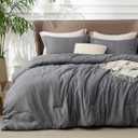 Bedsure Twin/Twin XL Comforter Set - Dark Grey Soft Bedding for All Seasons, Cationic Dyed Bed Set, 2 Pieces, 1 Twin Size Comforter (68"x88") and 1 Pillow Sham (20"x26"+2")