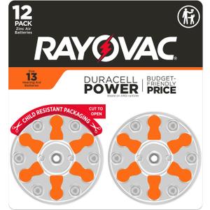 RAYOVAC Size 13 Hearing Aid Batteries (12 Pack) (Orange Tab)