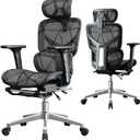 Mesh Office Chair,Ergonomic Computer Chair,Adjustable Lumbar High Back Desk Chair 400lbs,4D Adjustable Armrests & Removable Headrest,Breathable Mesh Chair for Adults,Home Gaming & Workplace(Black)