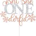 Isn't She Onederful Cake Topper, Winter Onederland, Miss Onederful Cake Decor, Frozen Snowflake Girls 1st Birthday Party Decorations