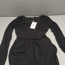 ZESICA Spring Dresses for Women 2026 Elegant Classy Square Neck Long Sleeve Flowy Wedding Guest Party Midi Dress Small