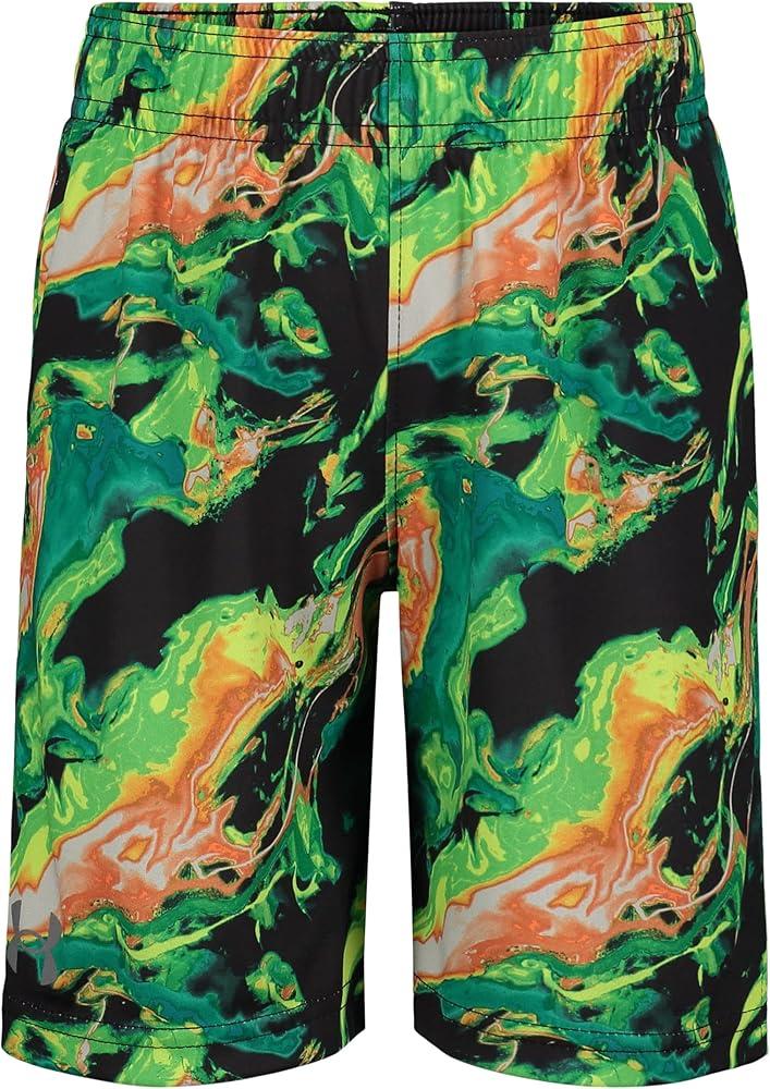 Under Armour Boys Printed Boost Short, Elastic Waistband, Birdie Green, 2T US Under Armour Boys Printed Boost Short, Elastic Waistband, Birdie Green, 2T US