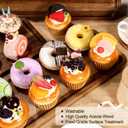 Small Charcuterie Boards Rectangular Long Wooden Platters Acacia Wood Serving Tray 2 Pcs Wooden Tray Kitchen Charcuterie Platter for Food Cookie Dessert Fruit Snack, 14" x 5.5" x 0.6"