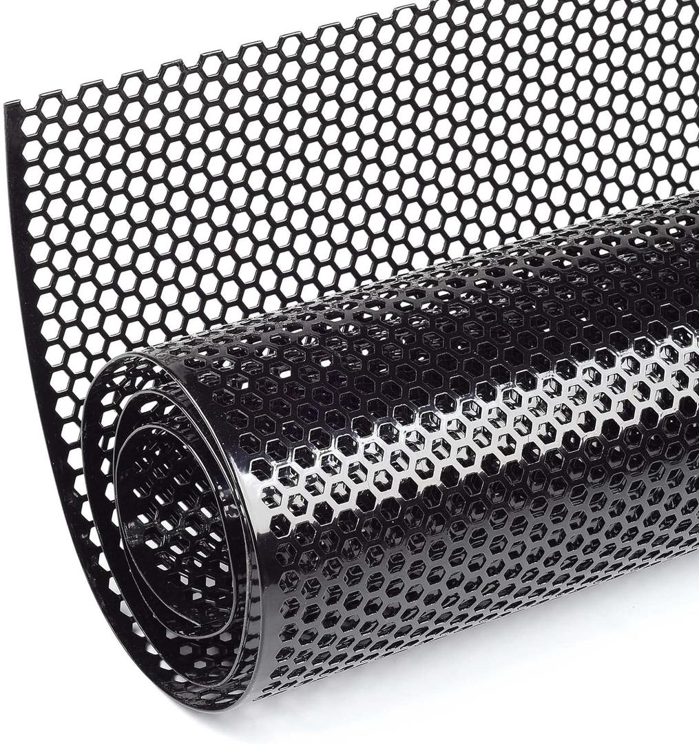 AggAuto Universal 40"x13" Car Grill Mesh - Aluminum Alloy Automotive Grille Insert Bumper Honeycomb Hole 6mm Spacing 2mm, One of the Most Multifunctional Shape Grids 100x33cm Black (6x2mm Honeycomb - Black)