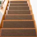 Stair Treads for Wooden Steps Indoor,8" X 30" (15 in Pack) Carpet Stair Treads for Wood Stairs, Machine Washable Stair Runners for Kids Elders and Pets,Brown