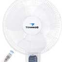 Tornado 16 Inch Oscillating Wall Mount Fan Remote Control Included 3 Speed 2050 CFM 6 FT Cord UL Safety Listed