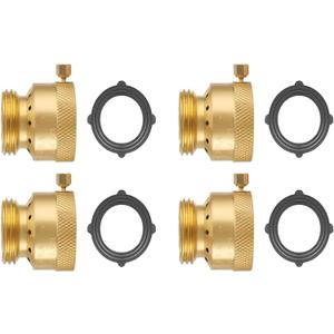 3/4 Inch FHT x 3/4 Inch MHT Brass Hose Bib Backflow Preventer,Vacuum Breakers Outside Faucet, Garden Hose Bib for Outdoor Faucet（4 pack）
