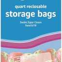 Amazon Basics Reclosable Quart Food Storage Bags, BPA Free, 150 Count
