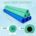 Hollowfly 6 Pack Jumbo Pool Noodles Swimming Floating Foam Tube Extra Large Hollow Bright Swimming Pool Noodles Bulk Heavy Duty for Adults(Blue,Turquoise,55 x 3.5 Inch)