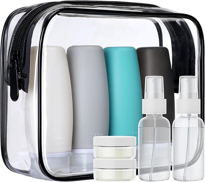 PACKISM TSA Approved Toiletry Bottles - 3 Pack 4oz Silicone Travel Bottles For Toiletries