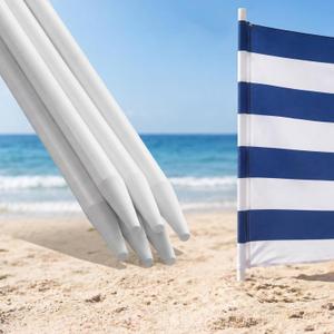 Cinnvoice 6 Pack Fiberglass Fence Posts 1/2'' x 41 Inch White Fiberglass Rods Beach Windscreen Poles Lightweight Privacy Beach Fence Camping Wind Blocker for Patio Lawn Garden Sand Outdoor, No Screen