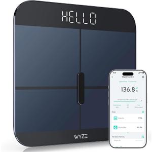 Wyze Smart Scale X - Digital Bathroom Scale for Body Weight, BMI, Body Fat, Muscle Mass, Heart Rate Monitor | Sync with Health Apps | Body Composition Analyzer for People, Baby & Pet, 400 lbs (Navy)