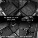 Custom for 2016-2026 Volvo XC90 Floor Mats 3 Rows Trunk Cargo Liner and 2nd 3rd Rear Seat Backrest Mat Full Set TPE All Weather Accessories (Only Fit Gas 7 Seat, 10 MatsNot for Hybrid/PHEV)