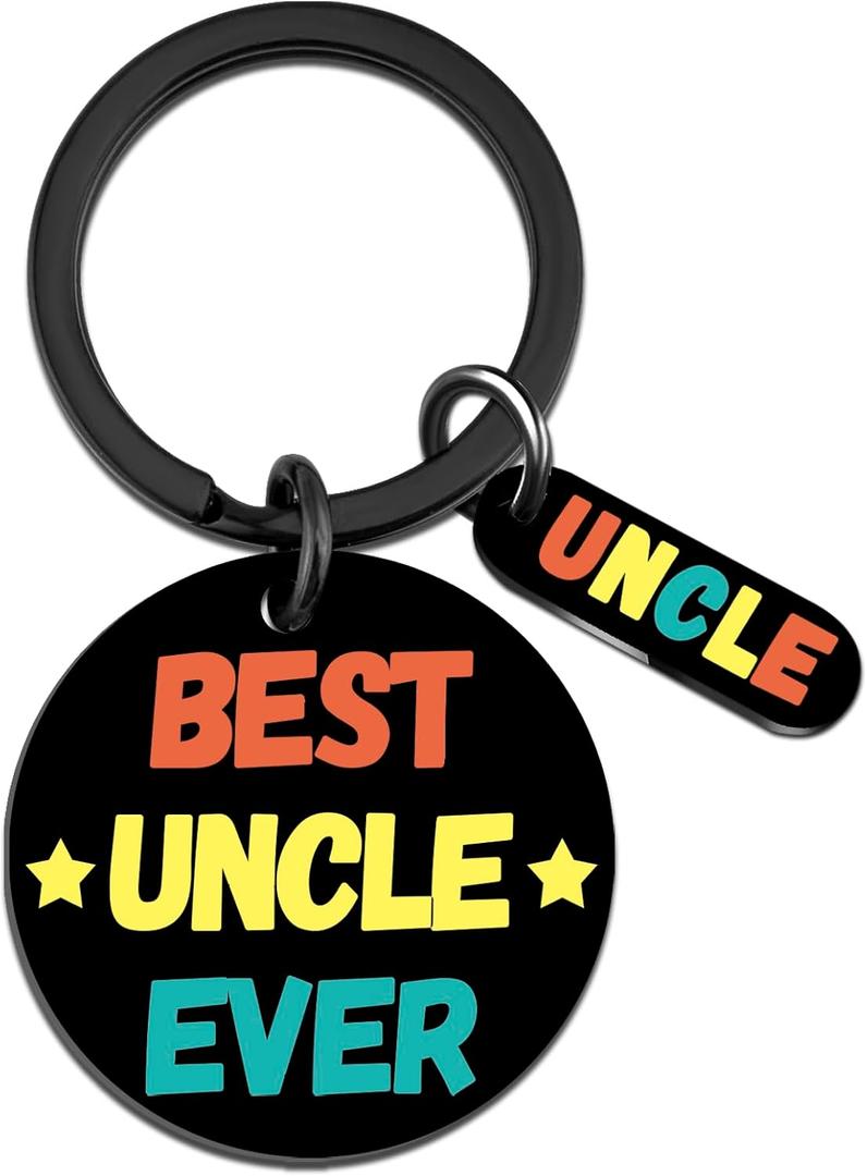 Uncle Gifts for Fathers Day Best Uncle Ever Keychain Best Uncles Gifts Birthday Gifts for Uncles from Niece Nephew Valentines Fathers Day Christmas Thanksgiving Gift Ideas (Black)