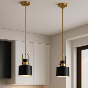 Pendant Kitchen Light  Adjustable Hanging Pendant Lights for Kitchen Island, Farmhouse Pendant Light, Modern Ceiling Lighting for Dining Room, Bathroom & Living Room (Black)