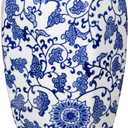 Blue and White Vase 8.5 Inch Traditional Chinoiserie Floral Vase Porcelain Ginger Jar Octagonal Vases Blue and White Porcelain Decor for Home, Living Room, Kitchen, Mantel, Shelf, Table