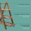Gibson Home Truss Peak 3 Tier Serving Tray for Party, 18" Acacia Wood Cupcake/Charcuterie/Dessert Farmhouse Tiered Platters with Collapsible Wood Rack