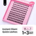 Beetles Lash Clusters Kit Dramatic Fluffy Lash Extension Kit 100 Pcs CC Curl 9-16mm False Eyelash Extension Set with 2-in-1 Bond and Seal Remover Brush Tweezers Eyelash Clusters Tempt KVT082