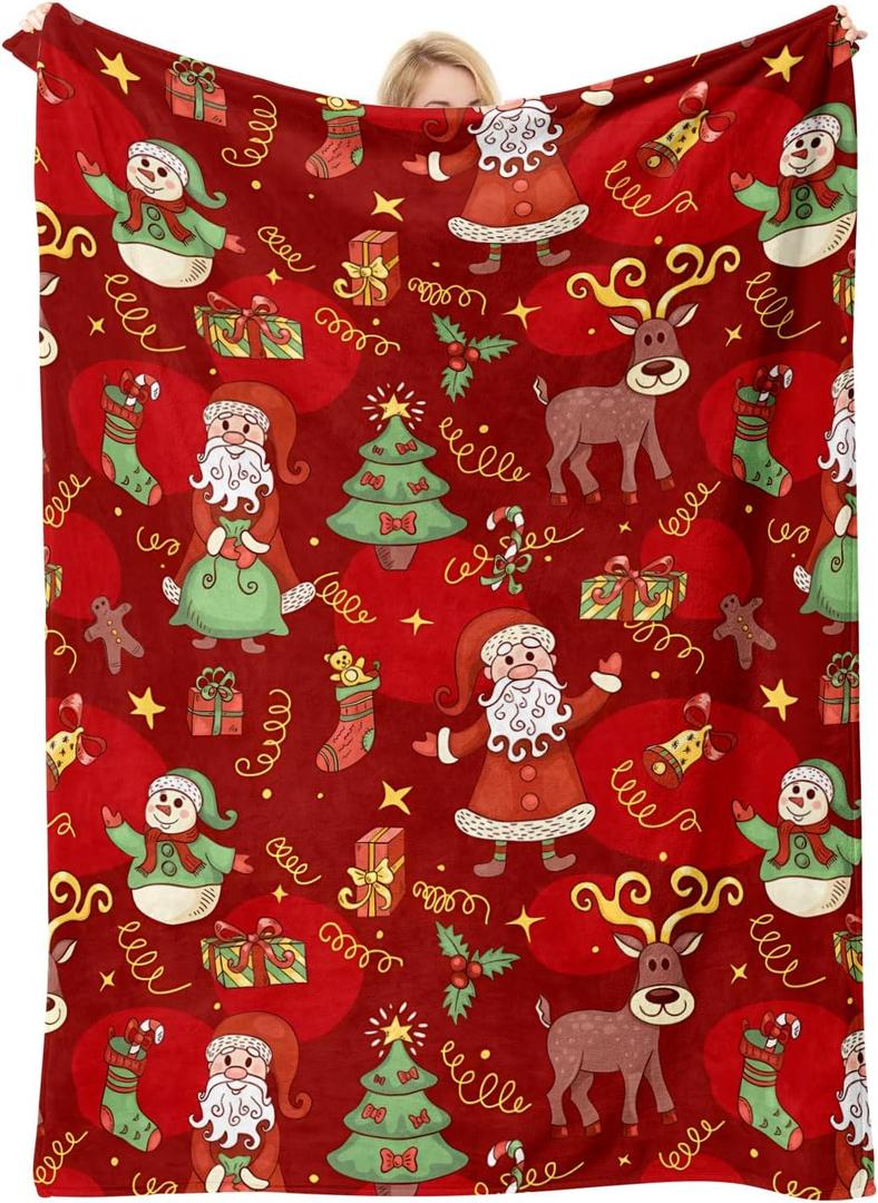 Christmas Blanket for Adults/Women/Boys/Kids, Holiday Fleece Throw Blanket for Couch/Sofa, Holiday Decor, Christmas Decorations/Gifts 40"x 60"