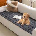 MYSKY HOME Couch Covers for 3 Cushion Sofa Pet Friendly, Couch Cover for Dogs, Sofa Covers for Pets Washable, Soft Non-Slip Sofa Slipcovers Furniture Protector Covers, Dark Grey, 27.6" x 70.9"