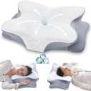 Cervical Neck Pillow for Neck and Shoulder Pain ReliefErgonomic Memory Foam Pillow for Side Sleeper Pillow,Grey