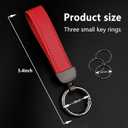 Turcee Leather Car Keychain, Creative Personality Leather Key Fob, Universal Key Fob Keychain for Men and Women (Red)