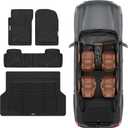 Motor Trend FlexTough Advanced Heavy Duty Black Rubber Car Floor Mats & Cargo Liner for SUV & Car Full Set - Universal Trim to Fit All Weather Automotive Floor Mat & Cargo Liners for SUV, Car, & Van