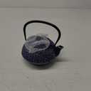 Juvale Japanese Cast Iron Teapot with Infuser & Stovetop Tea Kettle - 34 oz, Blue - Heat Retention, Removable Lid & Fold-Down Handle