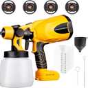 Cordless Paint Sprayer Airless for Dewalt 20V MAX Battery(Tool Only) HVLP Spray Paint with 800W Brushless Motor 4 Copper Nozzle 34oz(1000ml) Capacity 10 Paper Funnels Spray Paint Gun