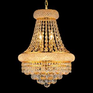 Gifarich Gold Crystal Chandeliers for Dining Room，6-Lights D15 Inch