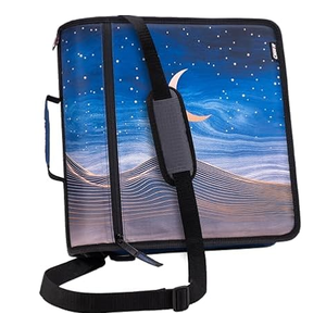 Case-it Mighty Zip Tab School Zipper Binder | 3-Inch O-Rings, 600-Sheet Capacity, 5-Subject Expanding File Folder, Multiple Pockets & Storage Organizer, Shoulder Strap | D-146 Desert Night