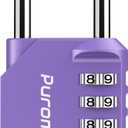 Puroma 1 Pack Combination Lock for Locker 4 Digit Outdoor Waterproof Padlock for School, Gym, Sports, Fence, Toolbox, Gate, Case, Outdoor, Hasp Storage (Purple)