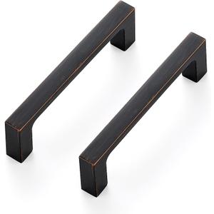 Ravinte 30 Pack Solid 3-1/2 Inch Kitchen Square Cabinet Handles Oil-Rubbed Bronze Cabinet Pulls Drawer Pulls Kitchen Cabinet Hardware Kitchen Handles