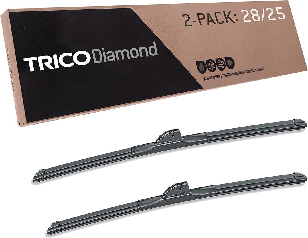 TRICO Diamond 28" + 25" Super Premium Automotive Replacement Windshield Wiper Blades (Set of 2), Passenger and Driver Side All-Weather Beam Wiper Blades for Select Vehicle Models (Item #25-28251)