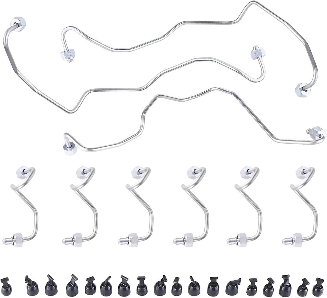 9PCS Fuel Injection Lines Compatible with 2014-2019 Jeep Dodge Ram 1500 Grand Cherokee V6 3.0L Eco Diesel Engine Alloy Engine Injector Rplace 68334956AA