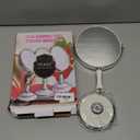 YEAKE Vintage Table Mirror with Stand 8-inch Double Sided Swivel 1X/3X Magnification Desk Mirror with Silver Style 13 Inch Height Standing Tabletop Makeup Vanity Mirror(Oval)