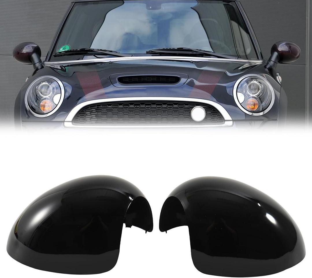 Mirror Cover for MINI Cooper R55 R56 R57 R58 R59 R60 R61 2007-2016 Manual Folding Mirrors Side Mirror Caps(Glossy Black)