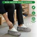 100Pcs(50 Pairs) Non-Woven Shoe Covers Disposable Non Slip for Indoors, Breathable | Durable Booties for Shoes Covers, Fits Up to Size 13 US Men (Gray)