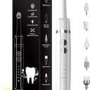 Tooth Polisher, Rechargeable Tooth Whitening Kit for Teeth Cleaning and Whitening, with 3 Tooth Polish Paste and 5 Brush Heads, LED Light, Easy to Use at-Home Personal Dental Care Kit