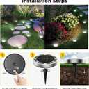6 Pack Solar Ground Lights Outdoor, 8 LED Mini Flat Solar Disk Lights, IP65 Waterproof Anti-Rust Disc Light, Landscape Lighting for Garden Pathway Yard Walkway Driveway Lawn,Cool White