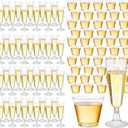 Potchen 160 Pack Champagne Flute and Clear Plastic Cup, 60 Pcs 5 oz Champagne Wine Glasses Disposable 100 Pcs 9 oz Hard Drinking Cups Bulk for Engagement Birthday New Years Eve Party