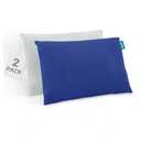 Biloban Organic Cotton Toddler Pillowcase 2 Pack, (Pillowcase Only) Kids Pillowcase for Sleeping Fit Pillow Sized 14"x19", Envelope Travel Pillowcases for Girl Boy, Gray&Navy Blue